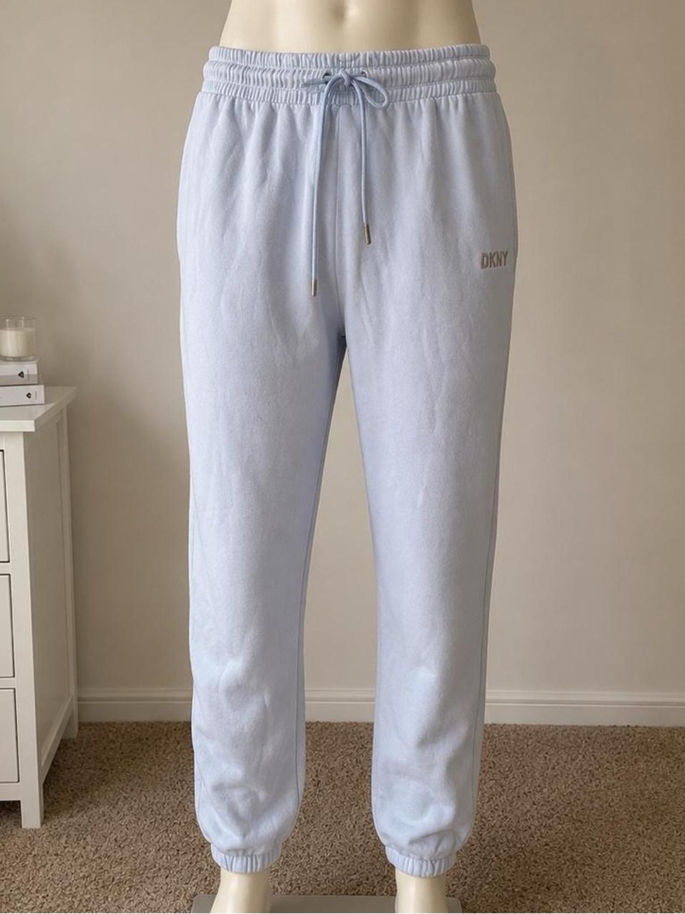 DKNY Men's Pale Blue Drawstring Joggers
